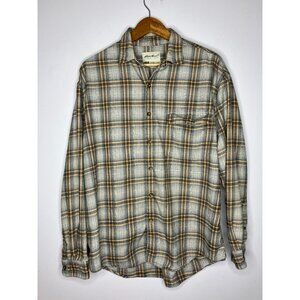 Vtg Eddie Bauer Men's Plaid Button Shirt Long Sleeve Cotton Size Large READ